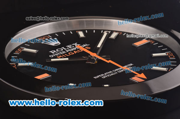 Rolex Milgauss Wall Clock Quartz PVD Case with Black Dial - Click Image to Close